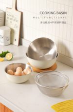 کاسه های مدرج استیل بهمراه درب و آبکش - Image 2