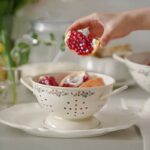 آبکش لعابی گلدار