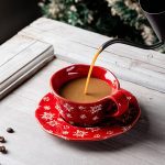 فنجان نعلبکی کریسمسی قرمز