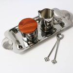 قندان/ظرف شکر استیل درب چوبی - Image 2