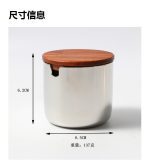 قندان/ظرف شکر استیل درب چوبی - Image 5